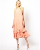 See By Chloé Midi Cami Dress with Ruffle Hem - Lyst