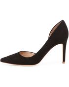 Tory Burch Classic Suede Half Dorsay Pump - Lyst