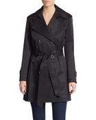 Via Spiga Diamond-Print Trench Coat - Lyst