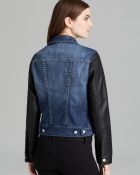 Sold Design Lab Jacket Denim and Perforated Leather - Lyst
