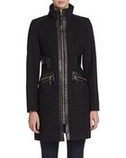 Via Spiga High-Collar Zip Coat - Lyst