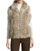 Gorski Coyote Layered Wool Trim Vest - Lyst