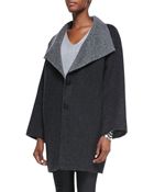 Eileen Fisher Double-Face Alpaca Cocoon-Shape Coat - Lyst