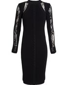 Antonio Berardi Buttoned Lace Inset Dress - Lyst