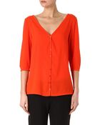 French Connection Classic Polly Plains Button-Up Top - Lyst