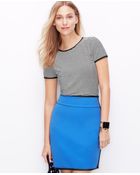 Ann Taylor Striped Woven Trim Tee - Lyst