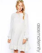 Asos Maternity Pretty Embroidered Swing Dress - Lyst
