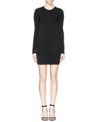T By Alexander Wang Cutout Logo Back Stretch Jersey Dress - Lyst