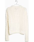 Mango Cable-Knit Wool-Blend Sweater - Lyst