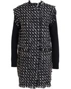 Lanvin Tweed Front Knit Coat - Lyst