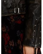Polo Ralph Lauren Distressed Leather Moto Jacket - Lyst