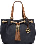 Michael Kors Marina Large Denim Tote - Lyst