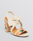 Tory Burch Lace Up Sandals Geraldine High Heel - Lyst