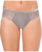 Simone Perele Velvet Lace-detail Thong - Lyst