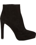 Prada Suede Platform Ankle Boots - Lyst