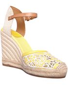 Tory Burch Lucia Lace Espadrilles With Wedge - Lyst