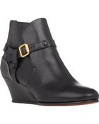 Chloé Buckle-Strap Wedge Ankle Boots - Lyst