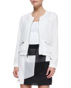 DKNY Long-Sleeve Zip-Front Jacket With Mesh Inserts - Lyst