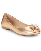 Ivy Kirzhner Tresor Embellished Metallic Leather Flats - Lyst