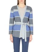 Armani Striped Knitted Cardigan - Lyst