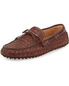 Car Shoe Woven Leather Driving Shoe - Lyst