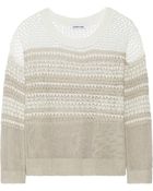 Elizabeth And James Open-Knit Linen And Cotton-Blend Sweater - Lyst