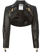 Moschino Cropped Biker Jacket - Lyst