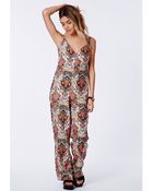 Missguided Malakala Mosaic Print Jumpsuit - Lyst