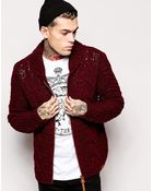 Diesel Chunky Knit Cardigan - Lyst