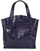 Furla Jucca Croc-embossed Leather Tote - Lyst