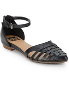 DV by Dolce Vita Geneva Leather D'Orsay Ankle-Strap Flats - Lyst