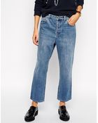 Asos Maddox Parallel Jeans In Mid Vintage Wash - Lyst