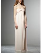 Patrizia Pepe Bustier Long Dress in Silk Chiffon - Lyst