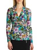 Etro Ruched Jersey Top - Lyst