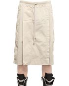 Rick Owens Low Crotch Cotton Canvas Panel Shorts - Lyst