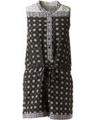 Sea Printed Silk Playsuit - Lyst