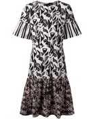 Suno Floral Print Flared Dress - Lyst