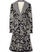 Oscar de la Renta Embroidered Stretch-Wool Coat - Lyst