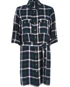 River Island Green Check Print Shirt Dress - Lyst