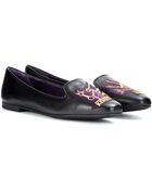 Kenzo Embellished Leather Ballerinas - Lyst