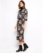 Ganni Maxi Shirt Dress In Floral Print - Lyst