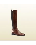 Gucci Leather Knee Boot - Lyst