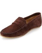 Jacques Levine Alex Suede Penny Loafer - Lyst
