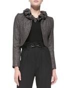 Milly Ruffled-Collar Tweed Jacket - Lyst