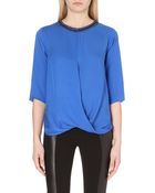 MICHAEL Michael Kors Embellished-neckline Silk Top - Lyst