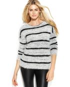Calvin Klein Long-Sleeve Fuzzy Stripe Sweater - Lyst