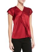 Lafayette 148 New York Silk Ruffle-Front Blouse - Lyst