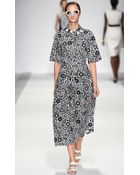 Holly Fulton Printed Bonded Cotton Poplin Shirt Dress - Lyst