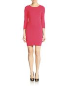 Guess Three Quarter Sleeve Cutout Body Con Dress - Lyst