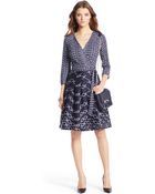 Diane von Furstenberg Jewel Silk Combo Pleated Wrap Dress - Lyst